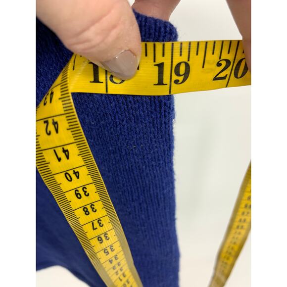 Bryn Connelly Hand Embroidered Cotton Blend Blue Holidays Vest Size L - Picture 4 of 5